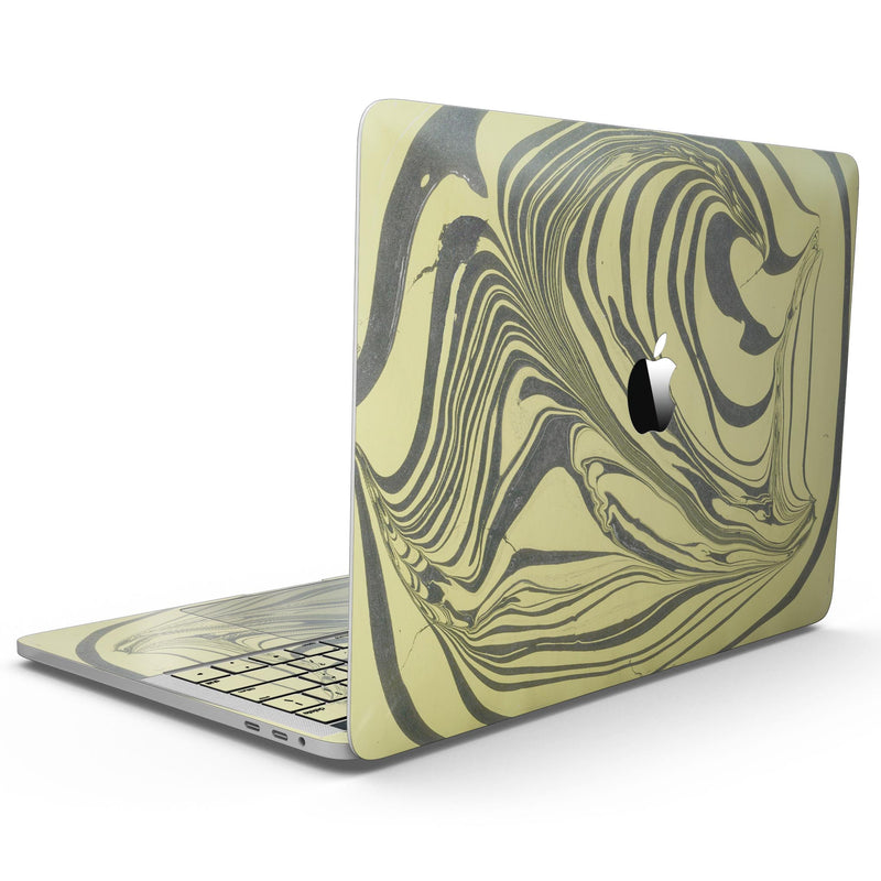 MacBook Pro with Touch Bar Skin Kit - Marbleized_Swirling_Yellow_and_Gray-MacBook_13_Touch_V9.jpg?
