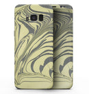 Marbleized Swirling Yellow and Gray - Samsung Galaxy S8 Full-Body Skin Kit