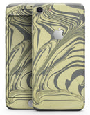 Marbleized Swirling Yellow and Gray - Skin-kit for the iPhone 8 or 8 Plus