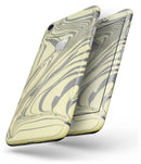 Marbleized Swirling Yellow and Gray - Skin-kit for the iPhone 8 or 8 Plus