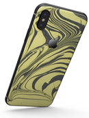 Marbleized Swirling Yellow and Gray - iPhone X Skin-Kit