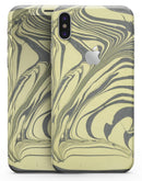 Marbleized Swirling Yellow and Gray - iPhone X Skin-Kit