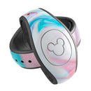Marbleized Teal and Pink V2 - Decal Skin Wrap Kit for the Disney Magic Band