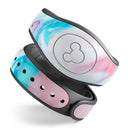Marbleized Teal and Pink V2 - Decal Skin Wrap Kit for the Disney Magic Band