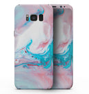 Marbleized Teal and Pink V2 - Samsung Galaxy S8 Full-Body Skin Kit