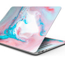 Marbleized Teal and Pink V2 - Skin Decal Wrap Kit Compatible with the Apple MacBook Pro, Pro with Touch Bar or Air (11", 12", 13", 15" & 16" - All Versions Available)