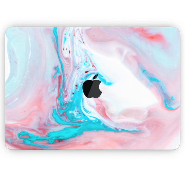 Marbleized Teal and Pink V2 - Skin Decal Wrap Kit Compatible with the Apple MacBook Pro, Pro with Touch Bar or Air (11", 12", 13", 15" & 16" - All Versions Available)