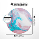 Marbleized Teal and Pink V2// WaterProof Rubber Foam Backed Anti-Slip Mouse Pad for Home Work Office or Gaming Computer Desk