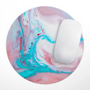 Marbleized Teal and Pink V2// WaterProof Rubber Foam Backed Anti-Slip Mouse Pad for Home Work Office or Gaming Computer Desk