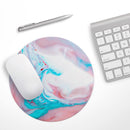 Marbleized Teal and Pink V2// WaterProof Rubber Foam Backed Anti-Slip Mouse Pad for Home Work Office or Gaming Computer Desk