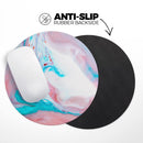 Marbleized Teal and Pink V2// WaterProof Rubber Foam Backed Anti-Slip Mouse Pad for Home Work Office or Gaming Computer Desk