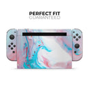 Marbleized Teal and Pink V2 // Skin Decal Wrap Kit for Nintendo Switch Console & Dock, Joy-Cons, Pro Controller, Lite, 3DS XL, 2DS XL, DSi, or Wii - Vinyl Skin Wrap for Nintendo Switch 2, OLED, Lite, Pro Controller, Wii & Classic Handhelds