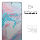 Marbleized Teal and Pink V2 - Premium Vinyl Skin Decal for Samsung Galaxy S25 Ultra, S24, S23, S22 & All Galaxy S Models