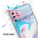 Marbleized Teal and Pink V2 - Premium Vinyl Skin Decal for Samsung Galaxy S25 Ultra, S24, S23, S22 & All Galaxy S Models