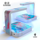 Marbleized Teal and Pink V2 UV Germicidal Sanitizing Sterilizing Wireless Smart Phone Screen Cleaner + Charging Station