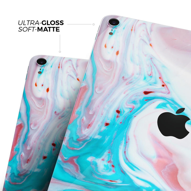Marbleized Teal and Pink V2 - Full Body Skin Decal for the Apple iPad Pro 12.9", 11", 10.5", 9.7", Air or Mini (All Models Available)