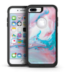 Marbleized Teal and Pink V2 - iPhone 7 or 7 Plus Commuter Case Skin Kit