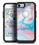 Marbleized Teal and Pink V2 - iPhone 7 or 7 Plus Commuter Case Skin Kit