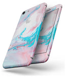 Marbleized Teal and Pink V2 - Skin-kit for the iPhone 8 or 8 Plus