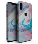 Marbleized Teal and Pink V2 - iPhone XS MAX, XS/X, 8/8+, 7/7+, 5/5S/SE Skin-Kit (All iPhones Available)