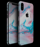 Marbleized Teal and Pink V2 - iPhone XS MAX, XS/X, 8/8+, 7/7+, 5/5S/SE Skin-Kit (All iPhones Available)