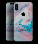 Marbleized Teal and Pink V2 - iPhone XS MAX, XS/X, 8/8+, 7/7+, 5/5S/SE Skin-Kit (All iPhones Available)