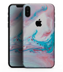 Marbleized Teal and Pink V2 - iPhone XS MAX, XS/X, 8/8+, 7/7+, 5/5S/SE Skin-Kit (All iPhones Available)