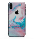 Marbleized Teal and Pink V2 - iPhone XS MAX, XS/X, 8/8+, 7/7+, 5/5S/SE Skin-Kit (All iPhones Available)