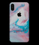 Marbleized Teal and Pink V2 - iPhone XS MAX, XS/X, 8/8+, 7/7+, 5/5S/SE Skin-Kit (All iPhones Available)