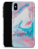 Marbleized Teal and Pink V2 - iPhone X Clipit Case