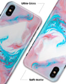 Marbleized Teal and Pink V2 - iPhone X Clipit Case