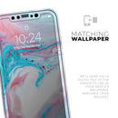 Marbleized Teal and Pink V2 - Vinyl Skin Wrap for iPhone 17 Pro Max, 17 Pro, 17 Air, 17, 16 & All Models — Soft Matte or Ultra Gloss