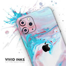Marbleized Teal and Pink V2 - Vinyl Skin Wrap for iPhone 17 Pro Max, 17 Pro, 17 Air, 17, 16 & All Models — Soft Matte or Ultra Gloss