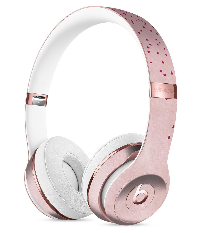 Mauve Hearts Over Pale Pink Watercolor  2 Full-Body Skin Kit for the Beats by Dre Solo 3 Wireless Headphones