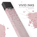 Mauve Hearts Over Pale Pink Watercolor  - Premium Decal Protective Skin-Wrap Sticker compatible with the Juul Labs vaping device