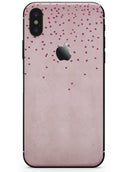 Mauve Hearts Over Pale Pink Watercolor  - iPhone X Skin-Kit