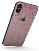 Mauve Hearts Over Pale Pink Watercolor  - iPhone X Skin-Kit