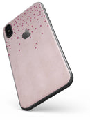 Mauve Hearts Over Pale Pink Watercolor  - iPhone X Skin-Kit