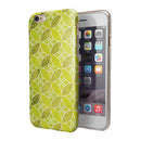 Micro Brown and Lime Green Overlapping Leaves iPhone 6/6s or 6/6s Plus 2-Piece Hybrid INK-Fuzed Case