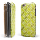 Micro Brown and Lime Green Overlapping Leaves iPhone 6/6s or 6/6s Plus 2-Piece Hybrid INK-Fuzed Case
