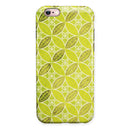 Micro Brown and Lime Green Overlapping Leaves iPhone 6/6s or 6/6s Plus 2-Piece Hybrid INK-Fuzed Case