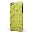 Micro Brown and Lime Green Overlapping Leaves iPhone 6/6s or 6/6s Plus 2-Piece Hybrid INK-Fuzed Case