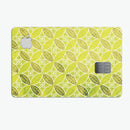Micro Brown and Lime Green Overlapping Leaves - Premium Protective Decal Skin-Kit for the Apple Credit Card