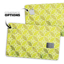 Micro Brown and Lime Green Overlapping Leaves - Premium Protective Decal Skin-Kit for the Apple Credit Card