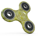 Micro Brown and Lime Green Overlapping Leaves Full-Body Fidget Spinner Skin-Kit