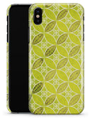 Micro Brown and Lime Green Overlapping Leaves - iPhone X Clipit Case