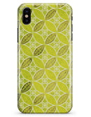 Micro Brown and Lime Green Overlapping Leaves - iPhone X Clipit Case