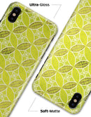 Micro Brown and Lime Green Overlapping Leaves - iPhone X Clipit Case