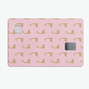 Micro Cartoon Giraffes Over Pink - Premium Protective Decal Skin-Kit for the Apple Credit Card