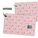Micro Cartoon Giraffes Over Pink - Premium Protective Decal Skin-Kit for the Apple Credit Card